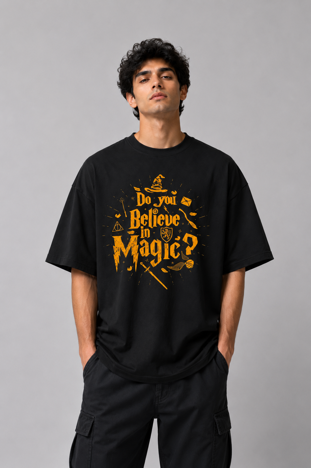 Believe in Magic Oversized Graphic T-Shirt