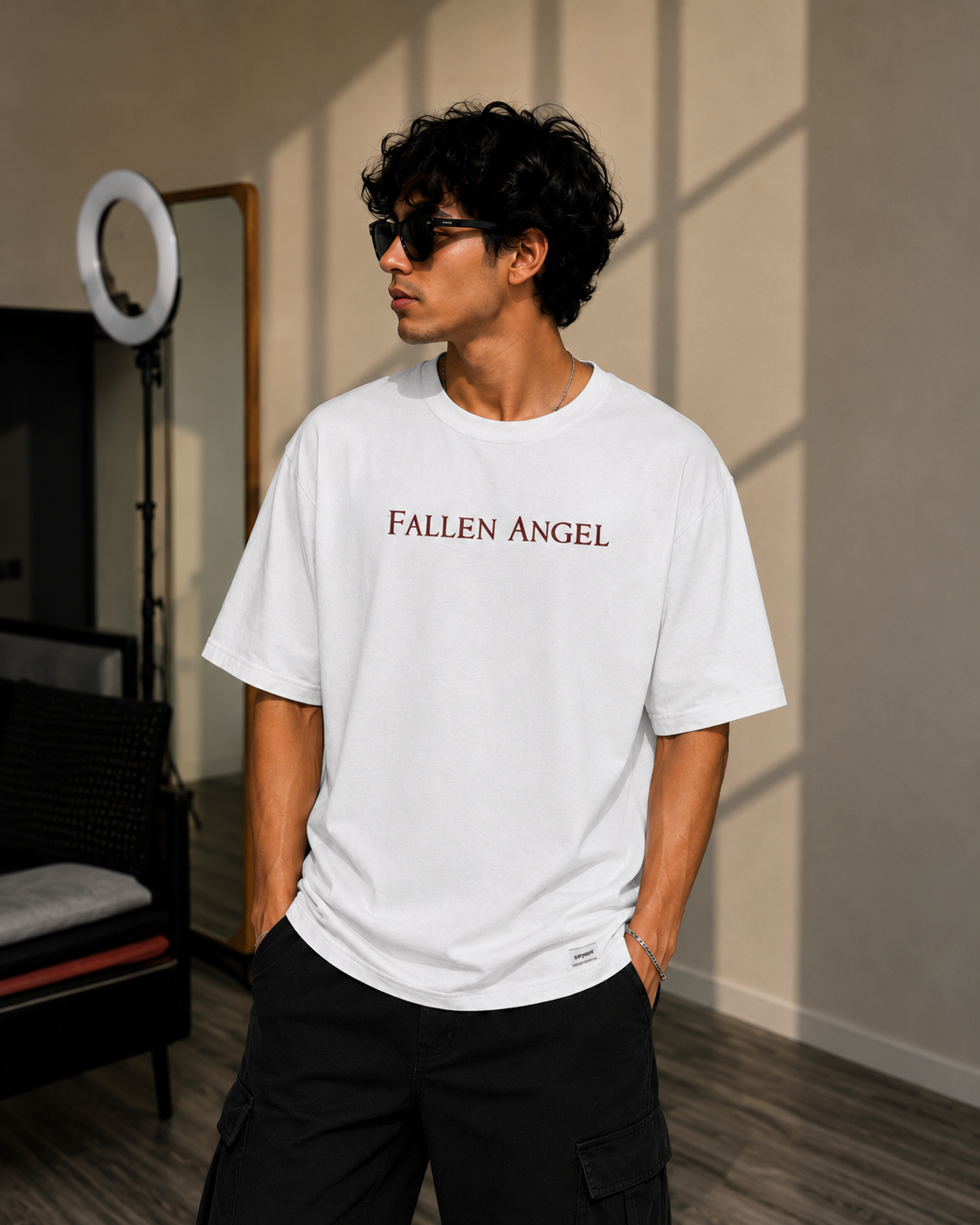 HOP Fallen Angel Oversized Tee – White Edition