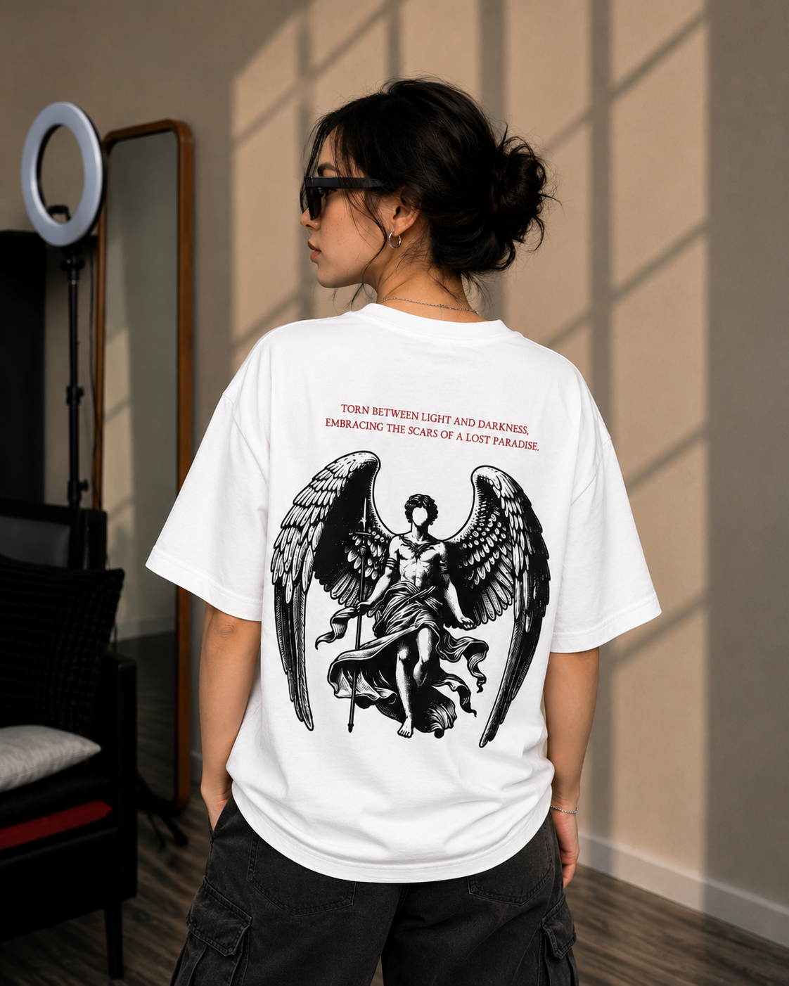HOP Fallen Angel Oversized Tee – White Edition