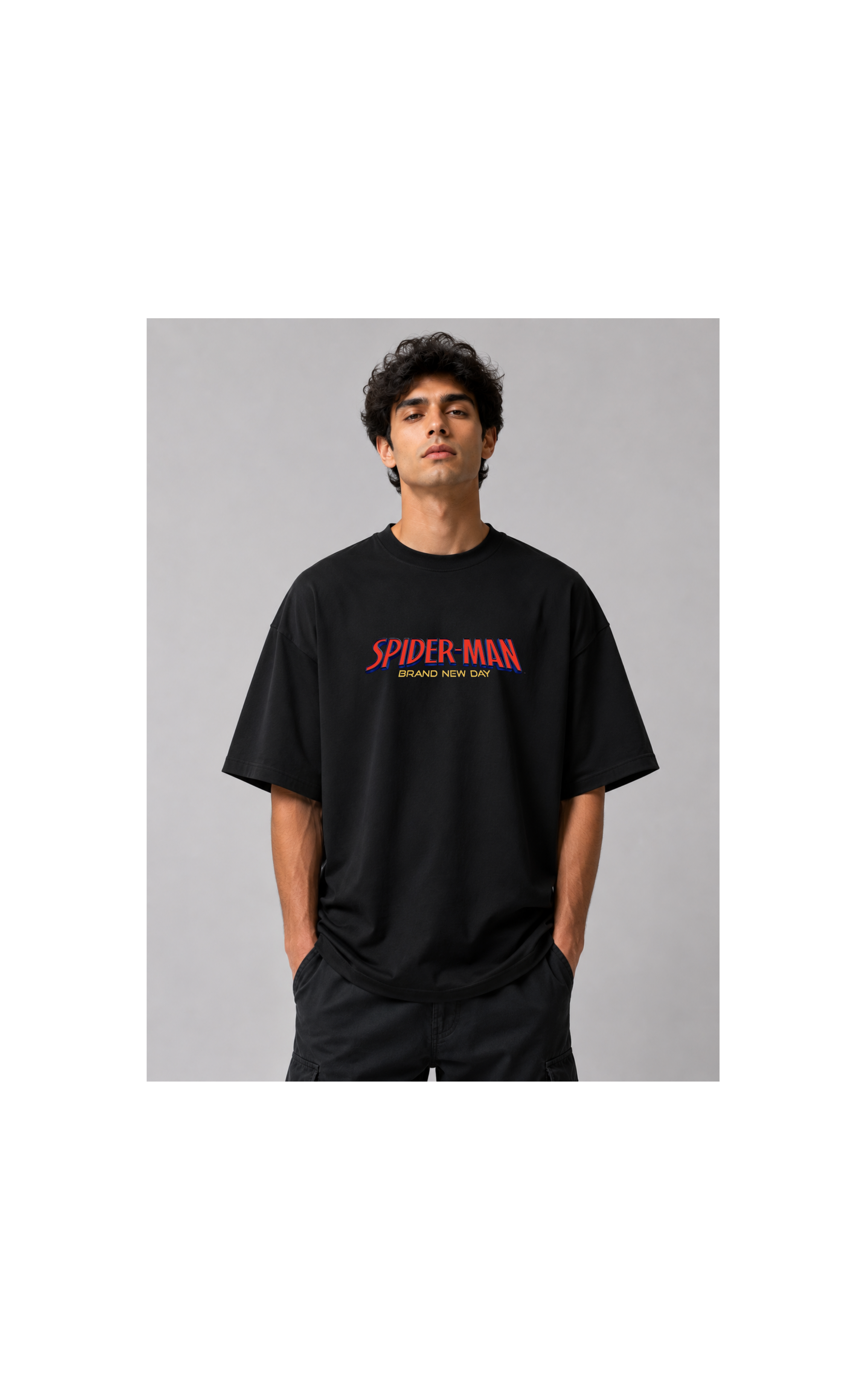 Spider-Inspired Oversized Back Print -black