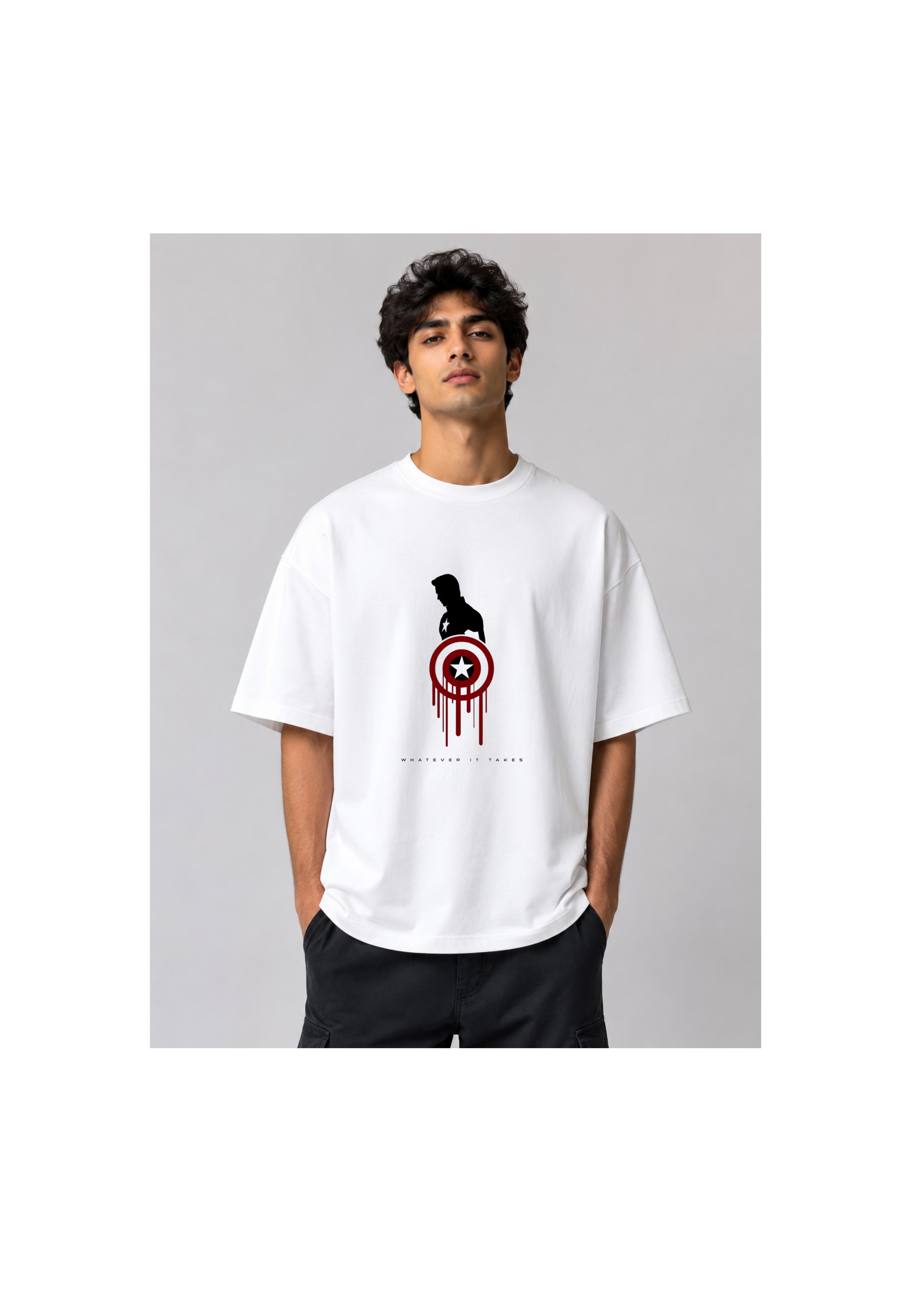 Captain america oversize tshirt-white