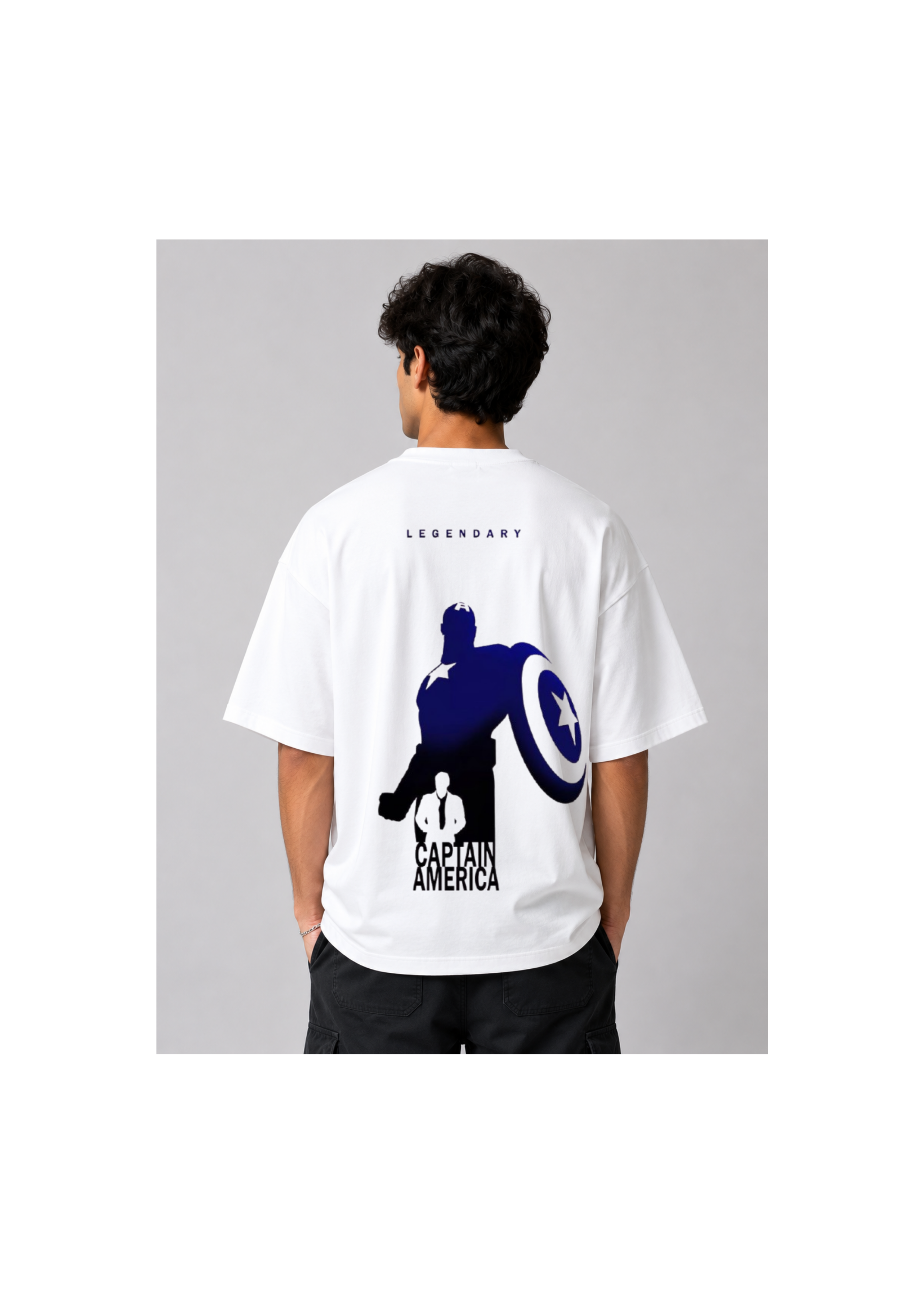 Captain america oversize tshirt-white