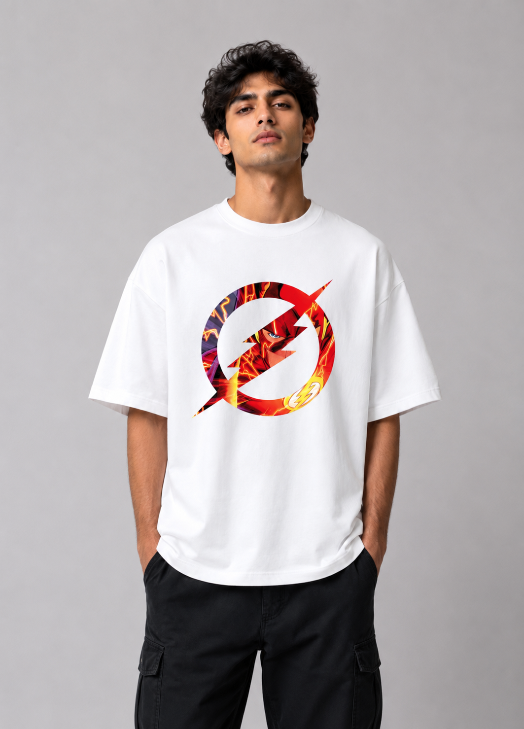 Flash Lightning Oversized Graphic T-Shirt