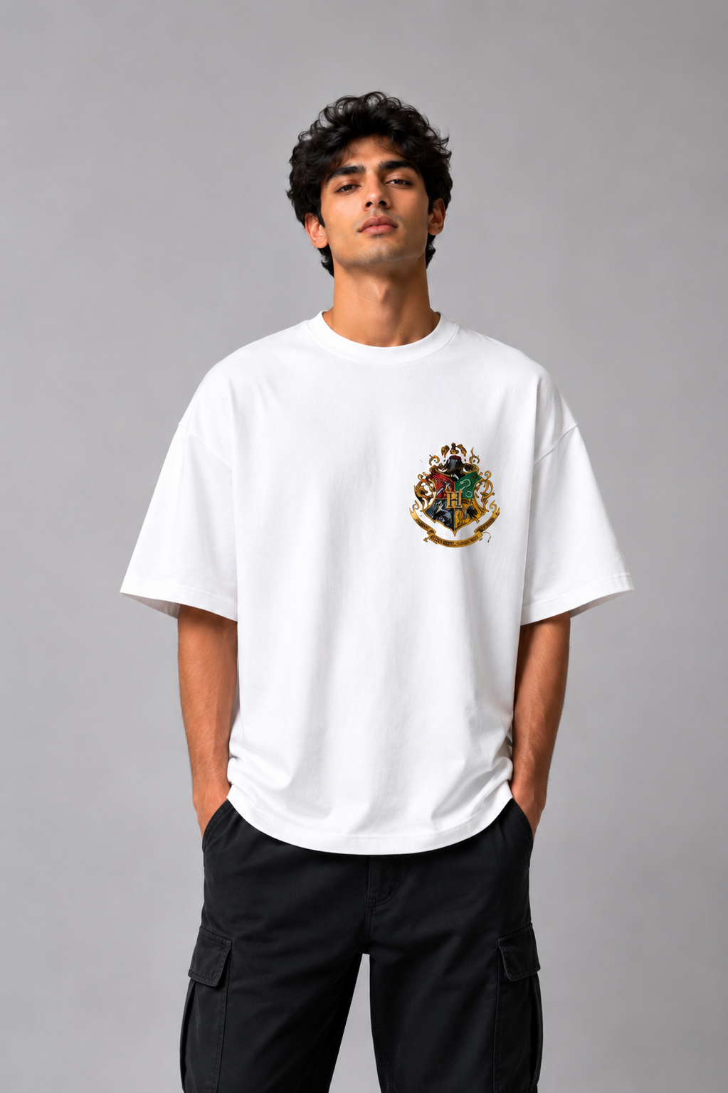 Hogwarts Crest Oversized Graphic T-Shirt