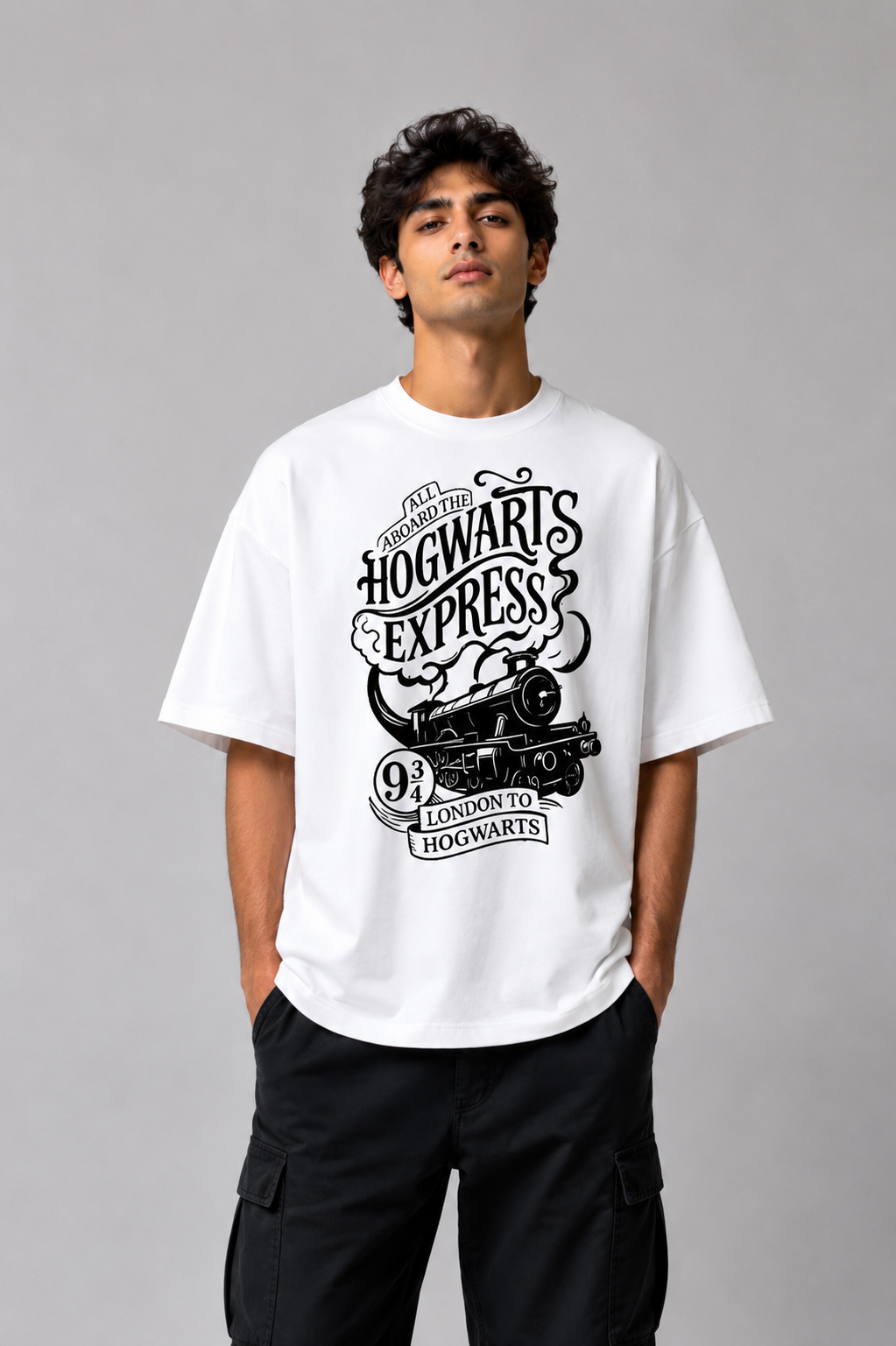 Hogwarts Express Oversized Graphic T-Shirt