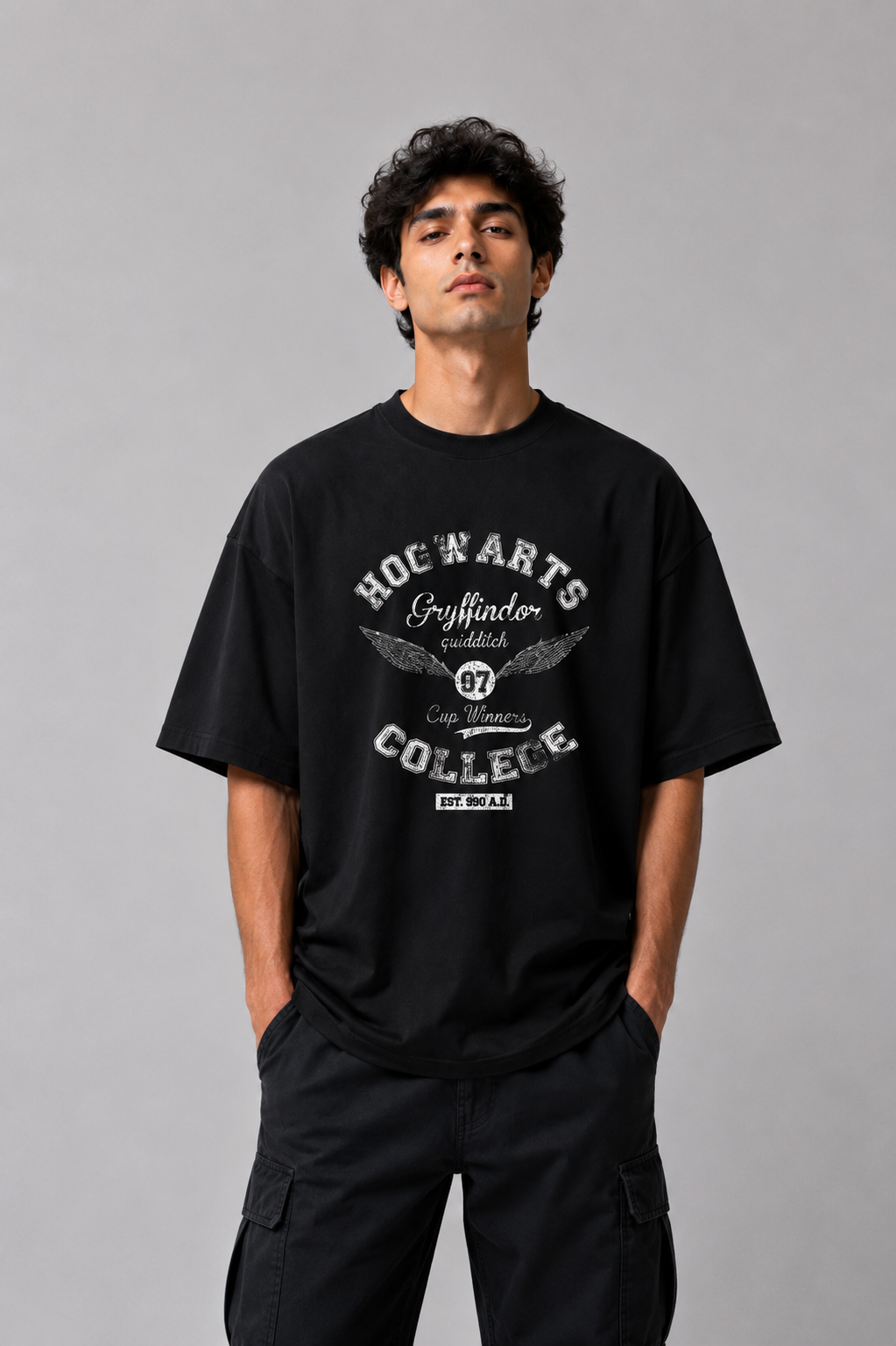 Hogwarts Gryffindor College Vintage Oversized T-Shirt