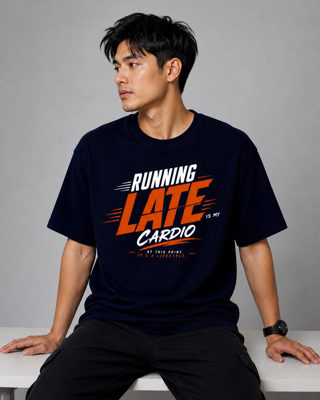 HOP oversize cardio time tees