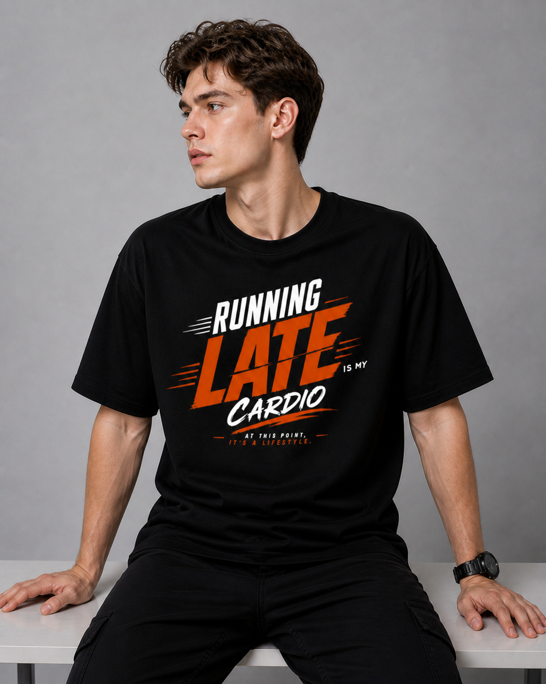 HOP oversize cardio time tees