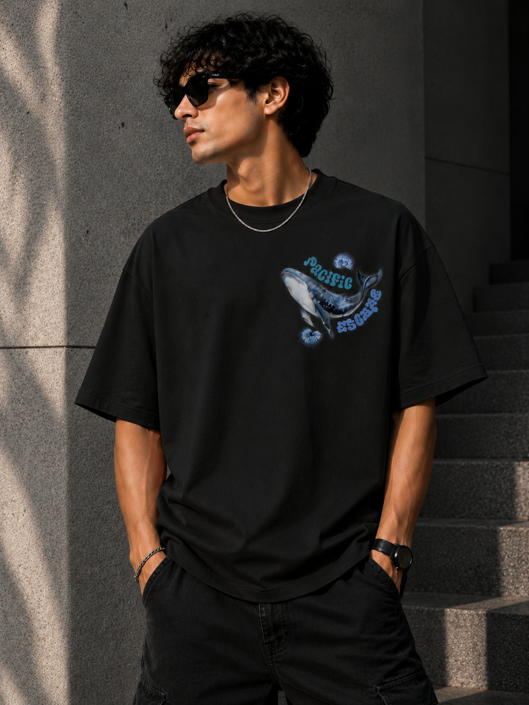 HOP oversized ocean theme tshirt