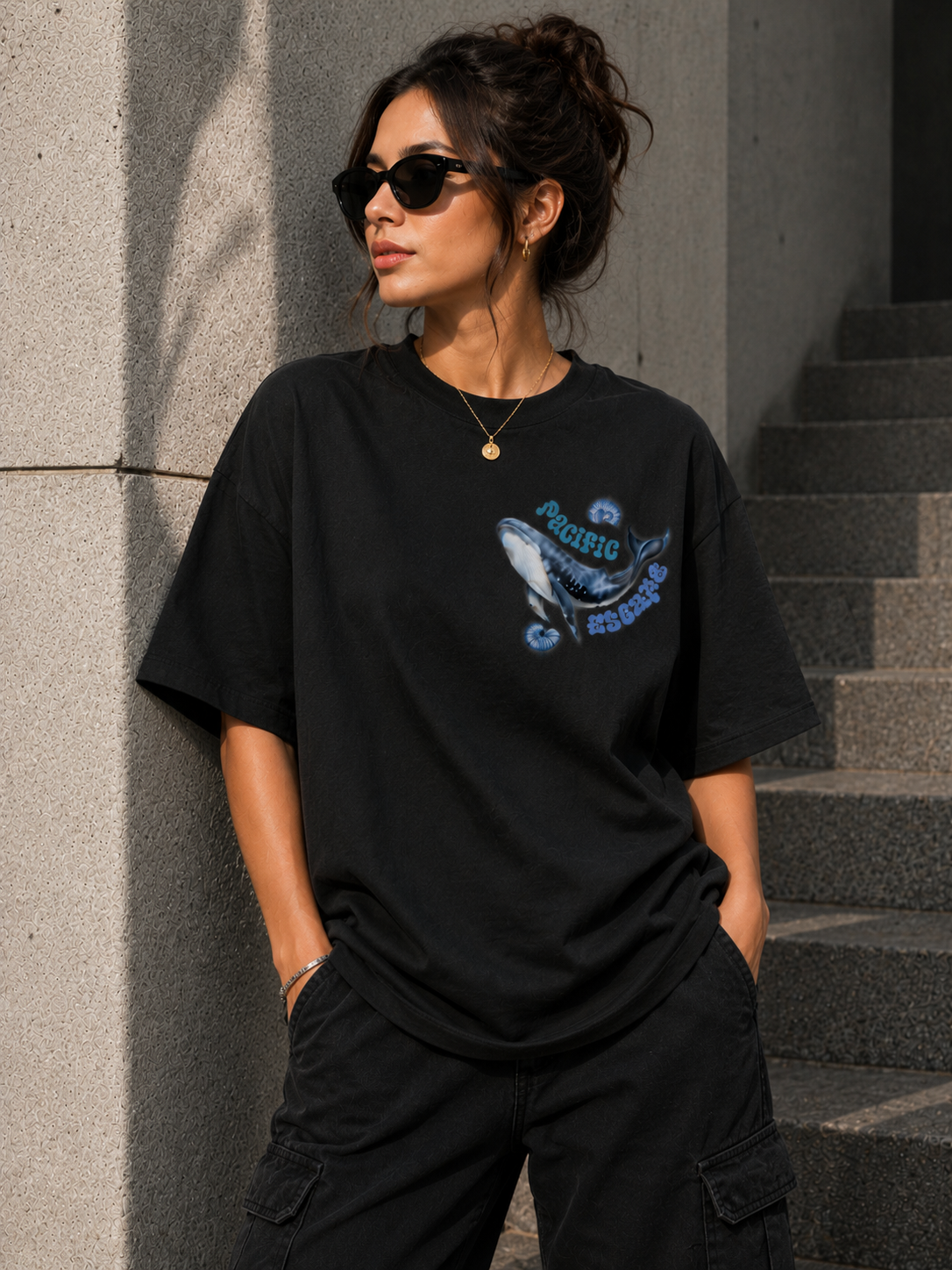HOP oversized ocean theme tshirt