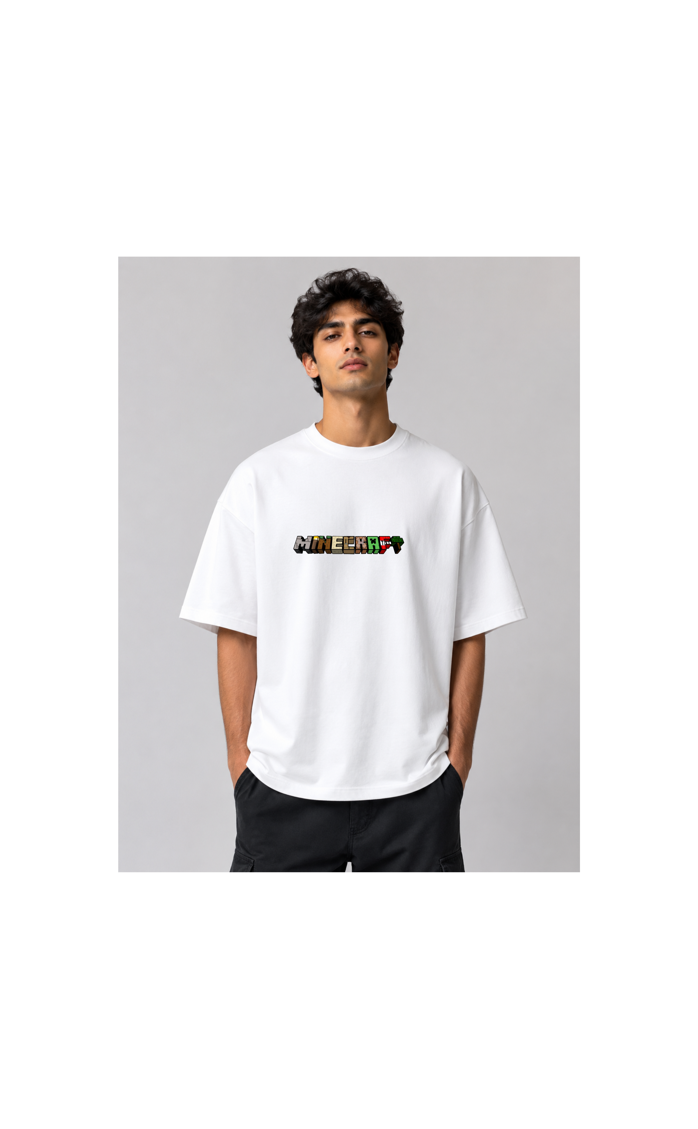Minecraft Oversized T-Shirt-White