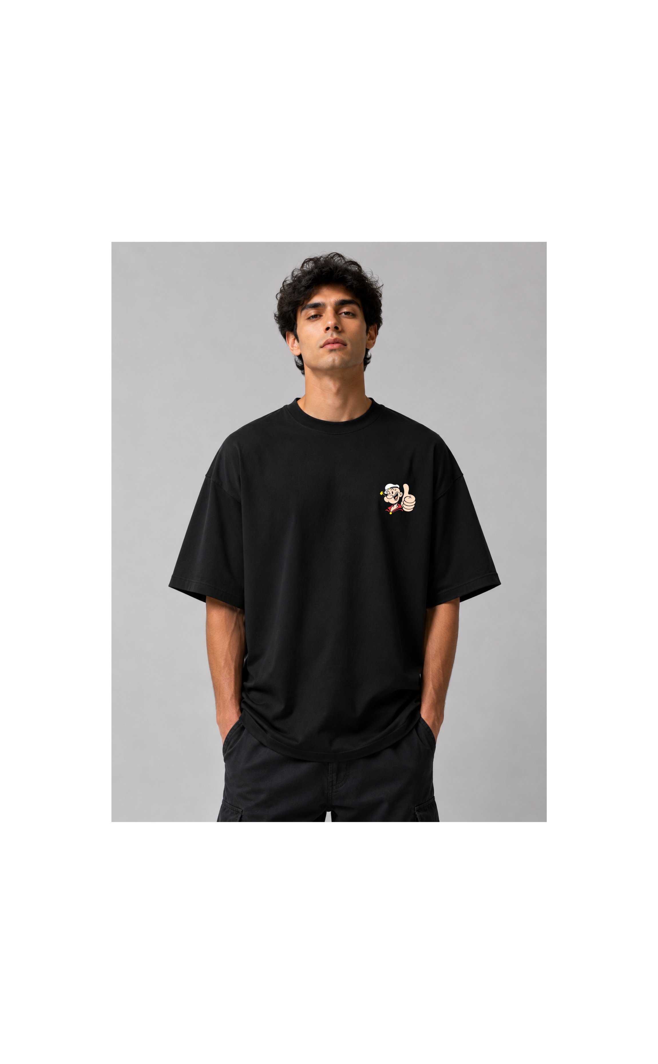 Popeye Oversized T-Shirt-black