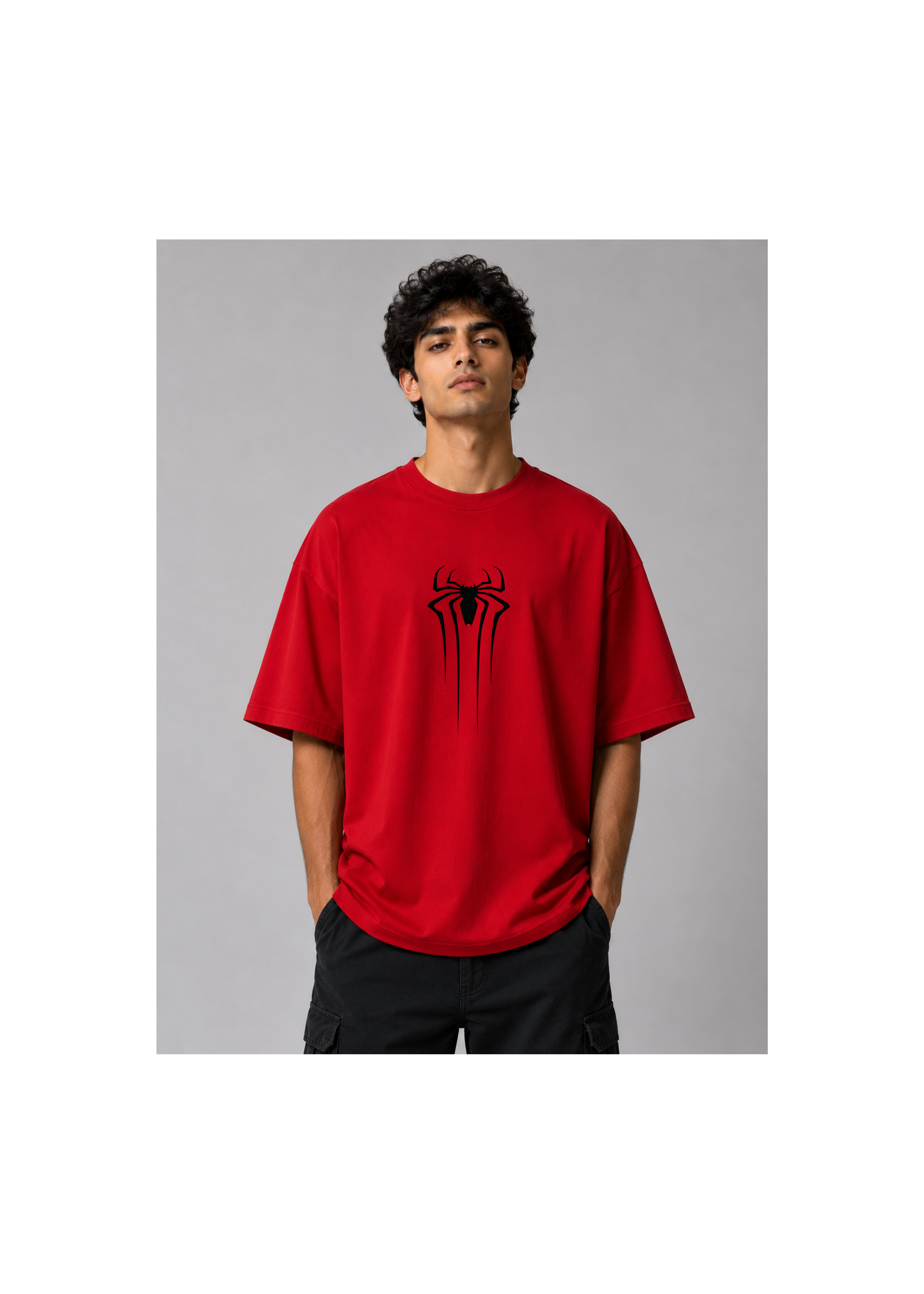 Spider man-Inspired Oversized Back Print T-Shirt