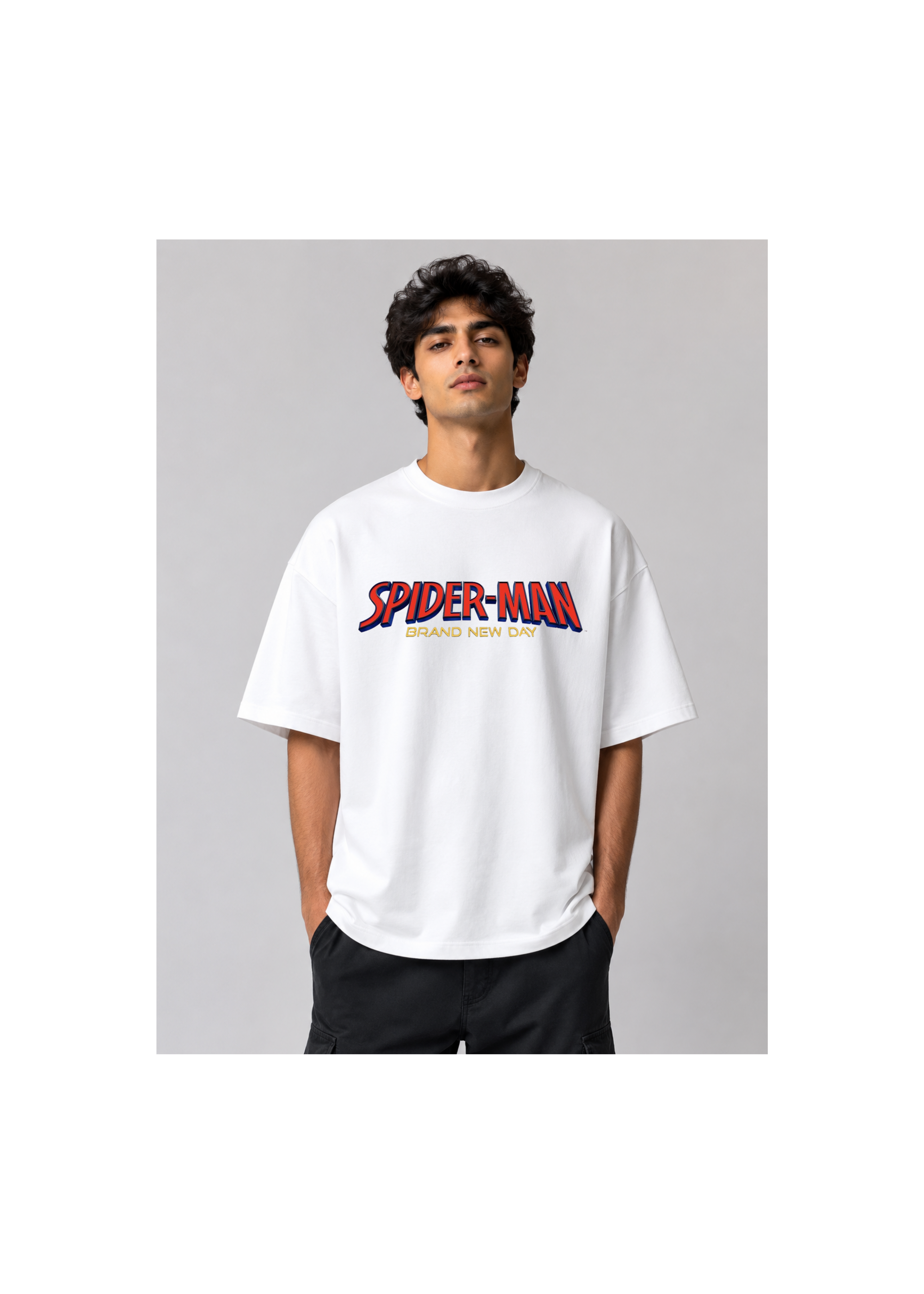 Spidey-Inspired Oversized Back Print T-Shirt
