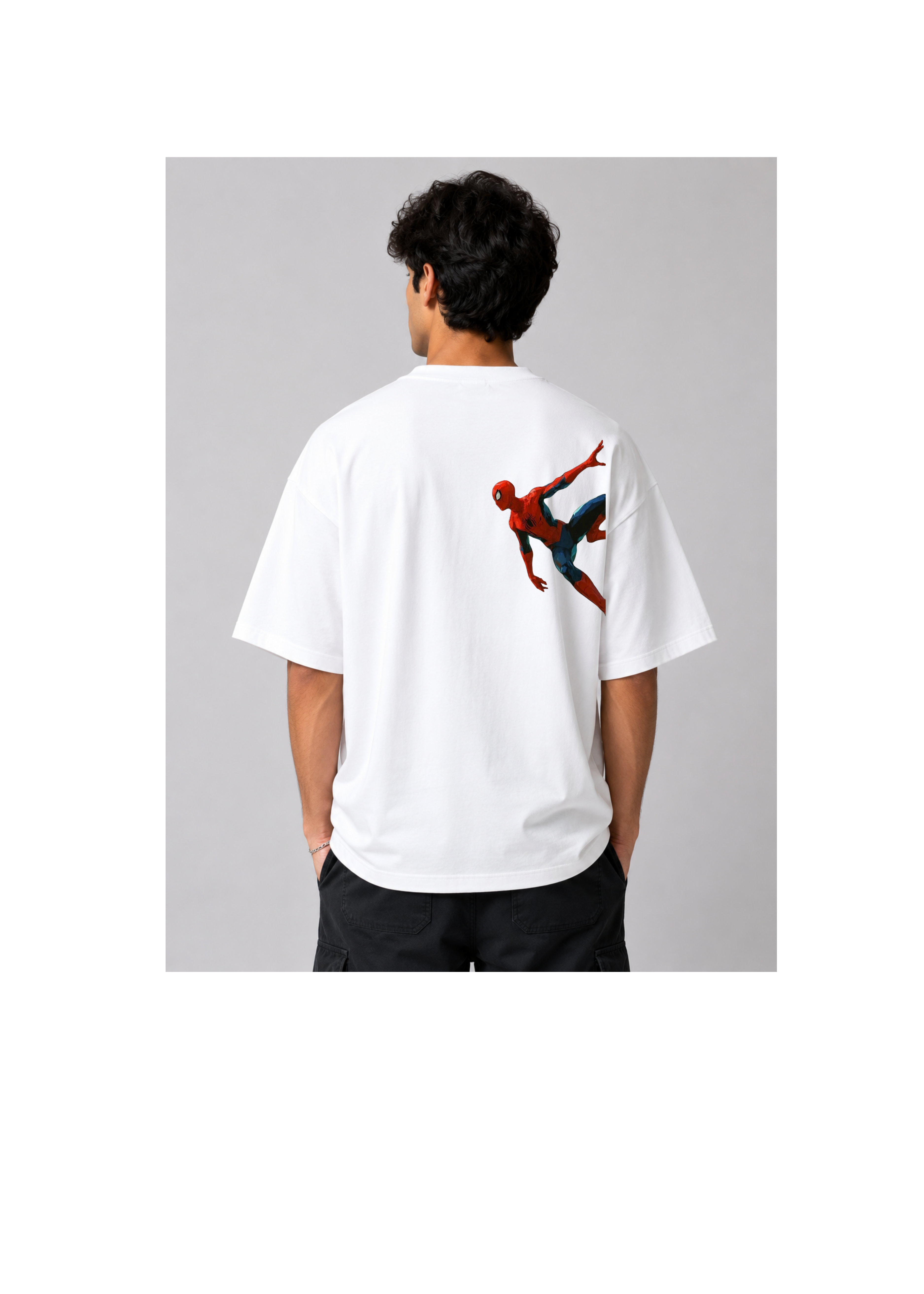 Spidey-Inspired Oversized Back Print T-Shirt
