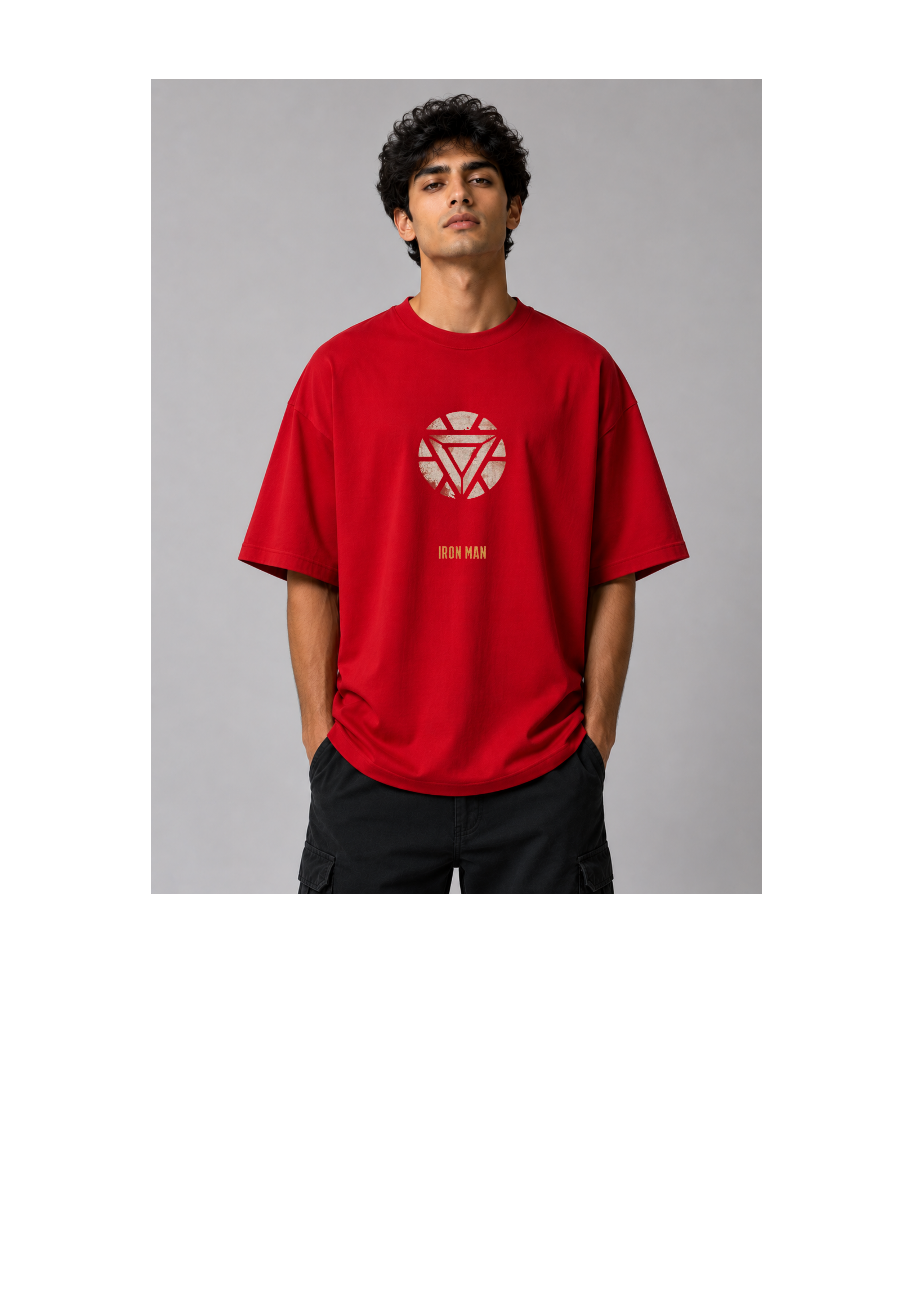 Tony Stark Industries Oversized T-Shirt- Red